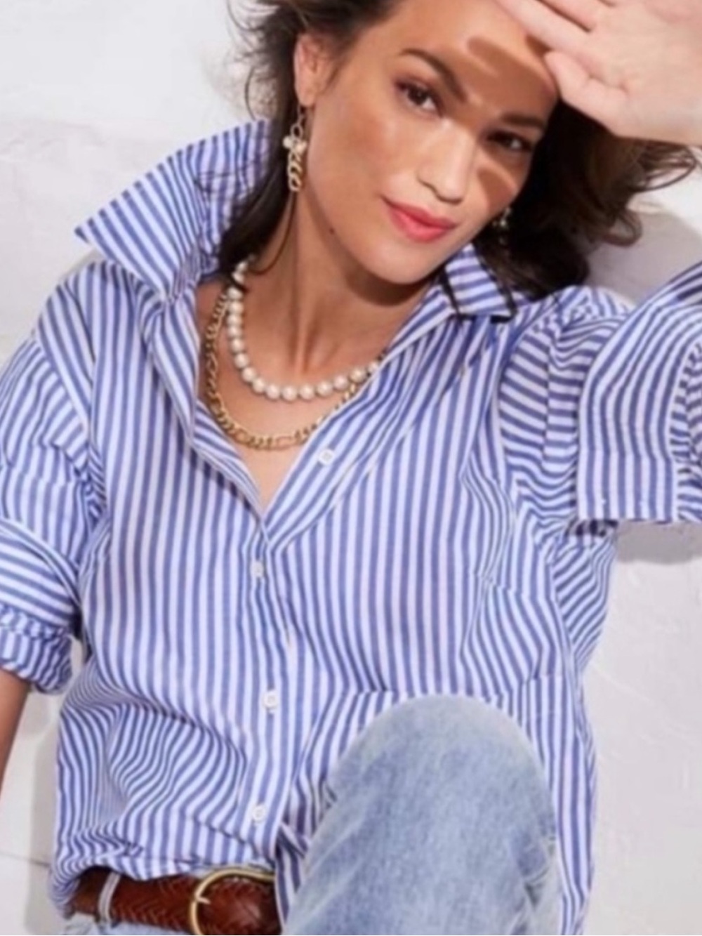 CAbi 6085 Prep School Shirt Boxy Stripe Button Down